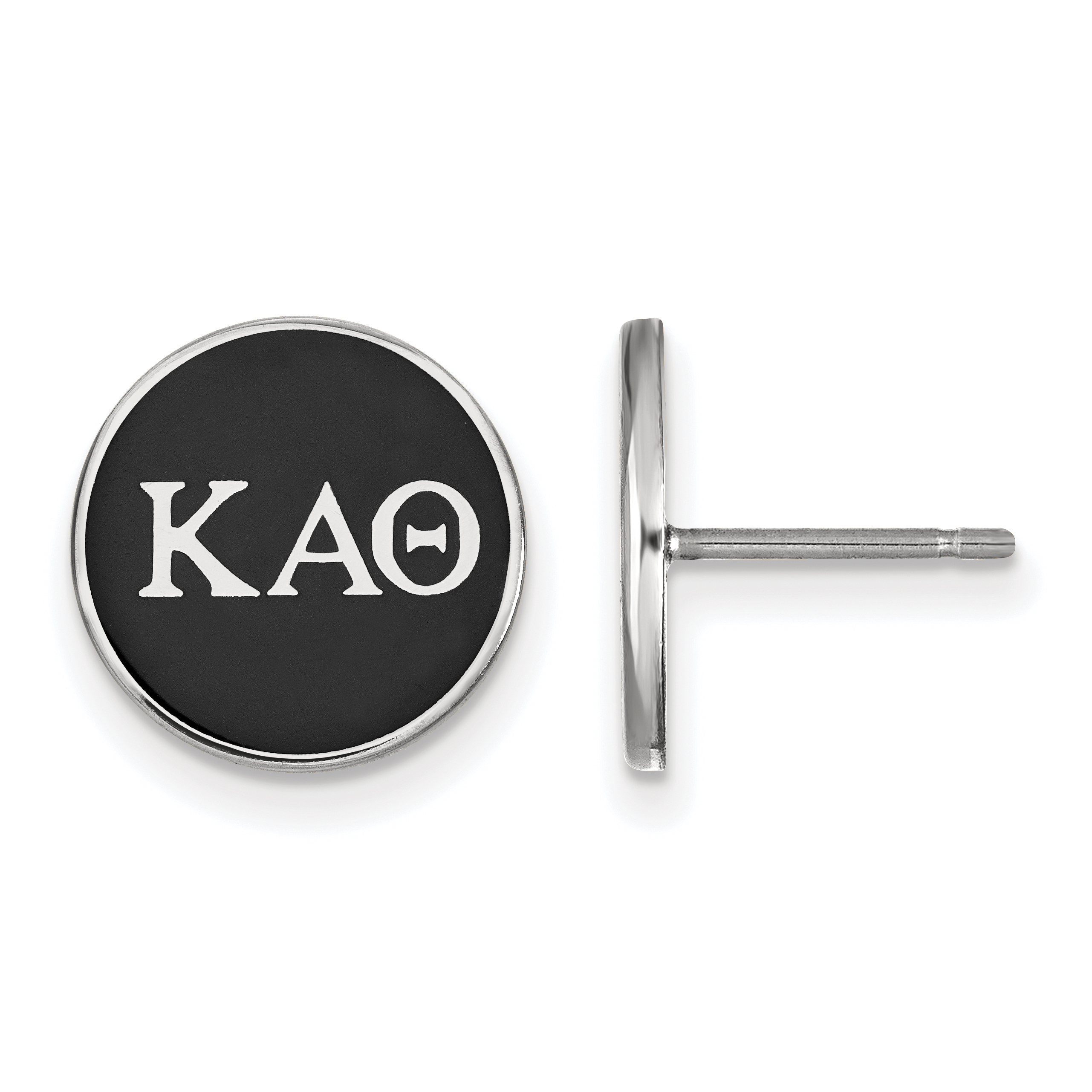 Sterling Rhodium-Plated Kappa Alpha Theta Sorority Color Enamel Post Earrings